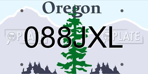 088JXL Oregon License Plate