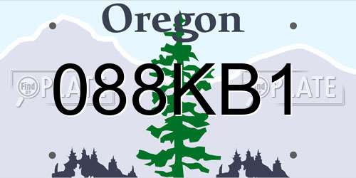 088KB1 Oregon License Plate