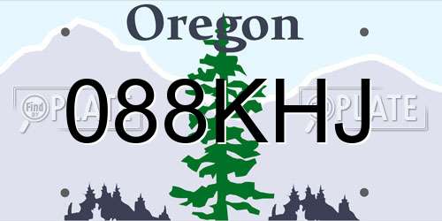 088KHJ Oregon License Plate