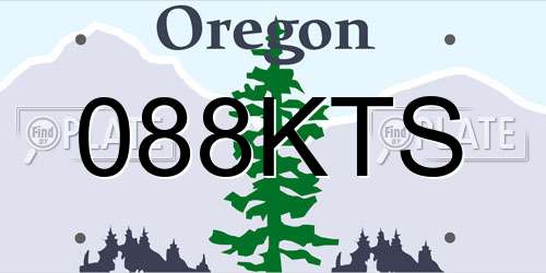 088KTS Oregon License Plate