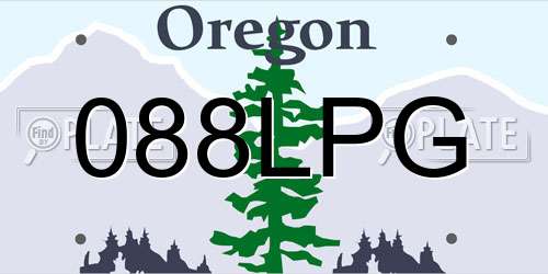 088LPG Oregon License Plate