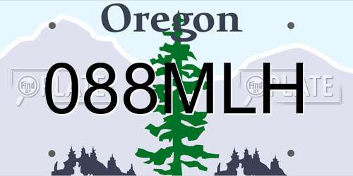 088MLH Oregon License Plate