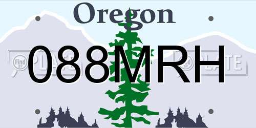 088MRH Oregon License Plate
