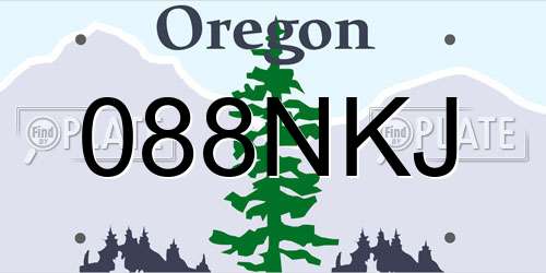 088NKJ Oregon License Plate