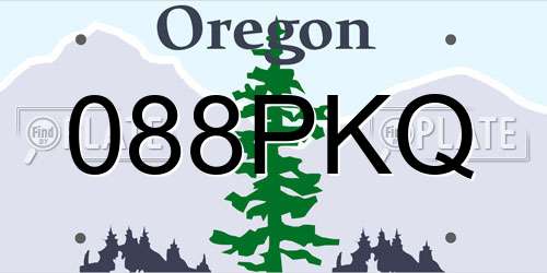 088PKQ Oregon License Plate