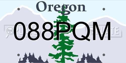088PQM Oregon License Plate