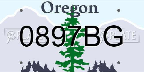 0897BG Oregon License Plate