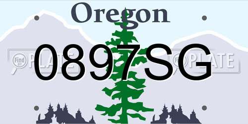 0897SG Oregon License Plate