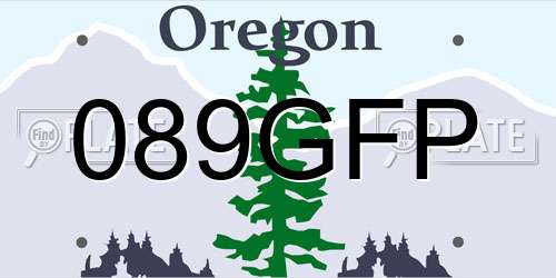 089GFP Oregon License Plate