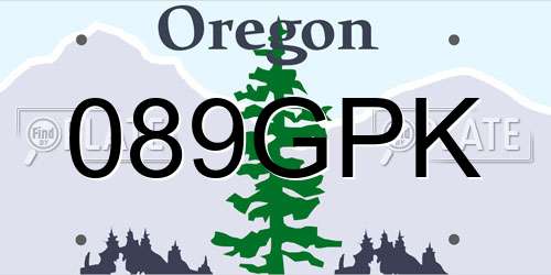 089GPK Oregon License Plate