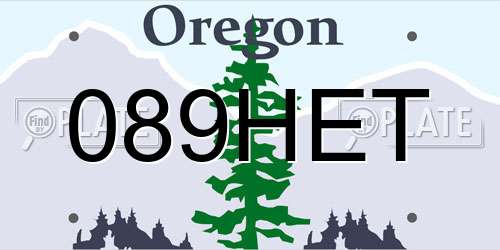 089HET Oregon License Plate