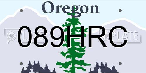 089HRC Oregon License Plate