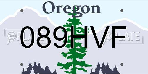 089HVF Oregon License Plate