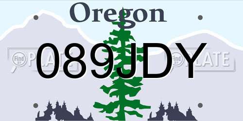 089JDY Oregon License Plate