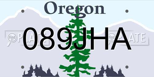 089JHA Oregon License Plate