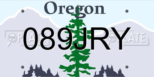 089JRY Oregon License Plate