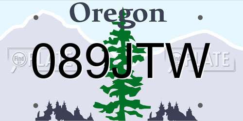 089JTW Oregon License Plate
