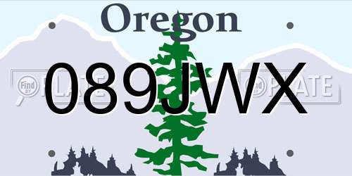 089JWX Oregon License Plate