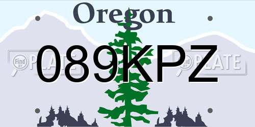 089KPZ Oregon License Plate
