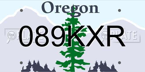 089KXR Oregon License Plate