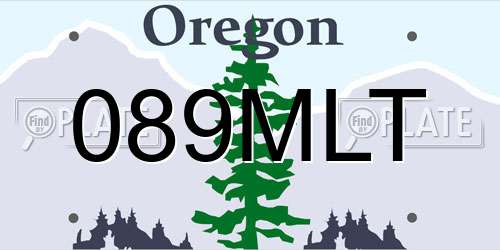 089MLT Oregon License Plate
