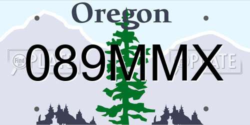 089MMX Oregon License Plate