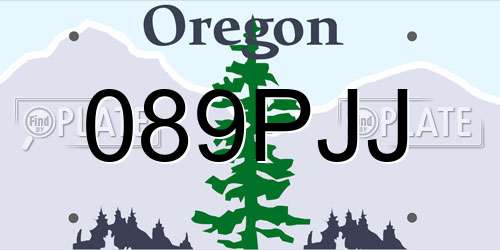 089PJJ Oregon License Plate