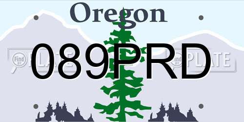 089PRD Oregon License Plate