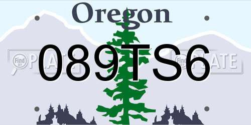 089TS6 Oregon License Plate