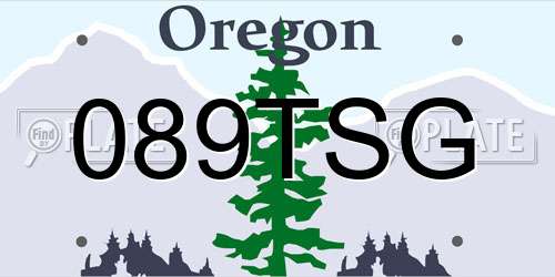 089TSG Oregon License Plate