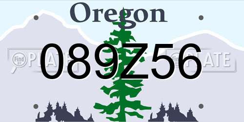 089Z56 Oregon License Plate