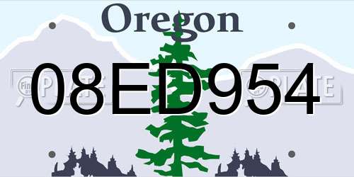 08ED954 Oregon License Plate