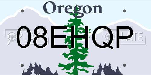 08EHQP Oregon License Plate