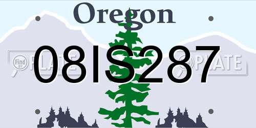 08IS287 Oregon License Plate