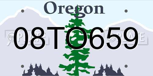 08TO659 Oregon License Plate