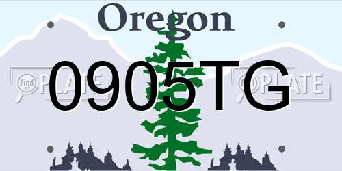 0905TG Oregon License Plate