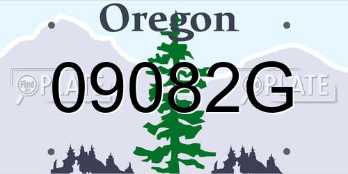 09082G Oregon License Plate