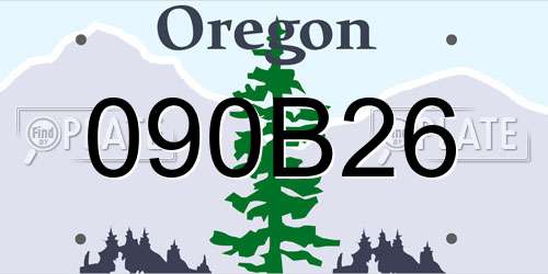 090B26 Oregon License Plate