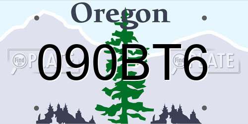 090BT6 Oregon License Plate