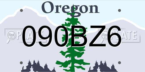 090BZ6 Oregon License Plate