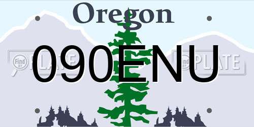 090ENU Oregon License Plate