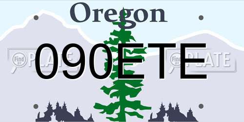 090ETE Oregon License Plate