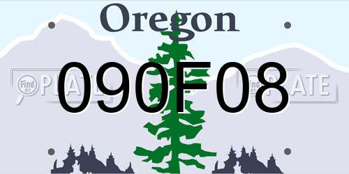 090F08 Oregon License Plate