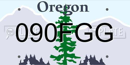 090FGG Oregon License Plate