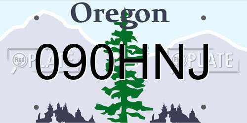 090HNJ Oregon License Plate