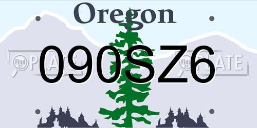 090SZ6 Oregon License Plate