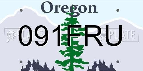 091FRU Oregon License Plate