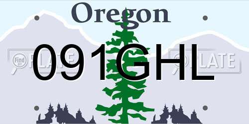 091GHL Oregon License Plate