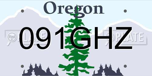 091GHZ Oregon License Plate