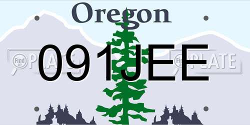 091JEE Oregon License Plate